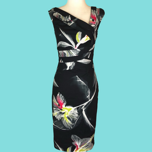 NWT Karen Millen Black Floral Dress size 8